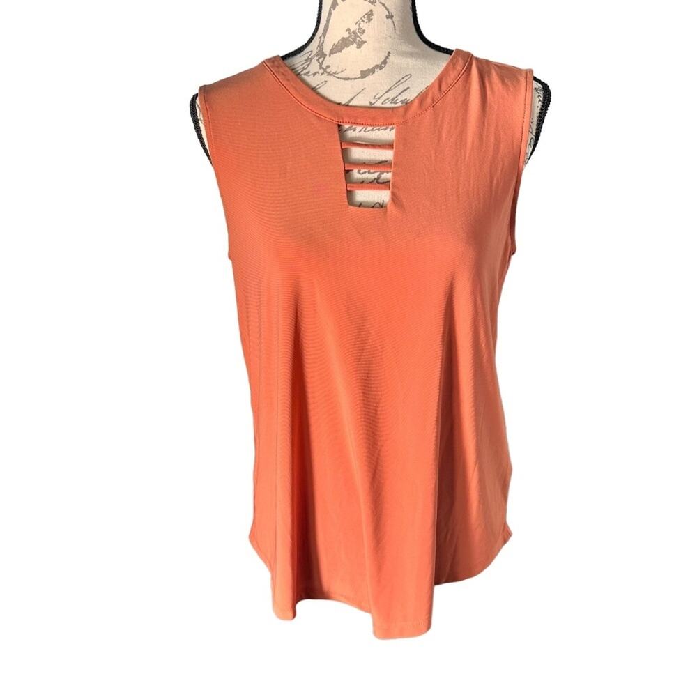 Caus Orange Cutout Sleeveless Top - Casual & Chic, Size M